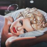 Marily Monroe Kopf liegend auf Kissen